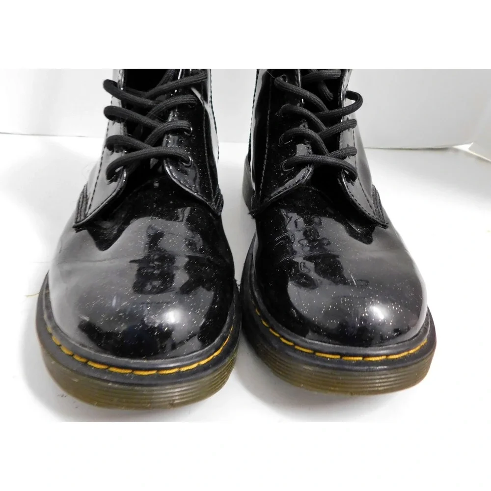 Doc Dr Martens Black‎ Glitter Boots Womans 6 AIR WAIR 1460 Y Zip
